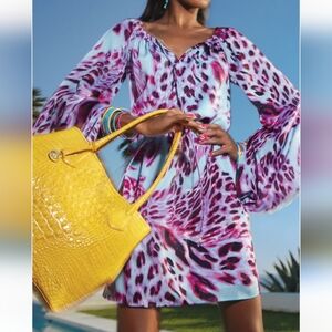 Shelli Segal Laundry Pink Leopard Dress